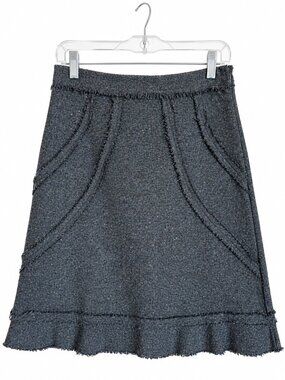 Vintage Necessary Objects A-Line Skirt | Wool Blend | Frayed Trim